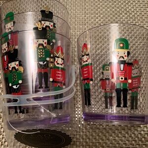 4Pc Nutcracker F.A.O SCHWARZ Christmas Holiday Drinkware Acrylic
